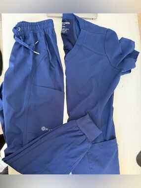 White Cross Navy Blue Scrub Set